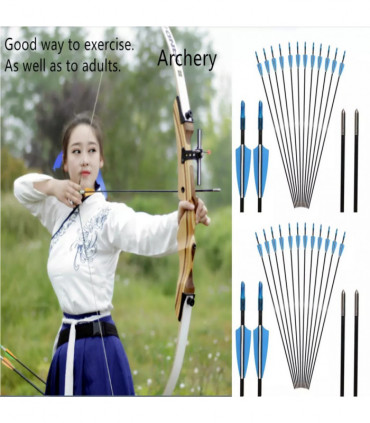 30x Fiberglass Archery Arrows for Compound&Recurve Bow Target Shooting Practice