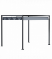 4 x 3m Metal Pergola Gazebo Patio Sun Shelter Retractable Canopy Grey Outsunny