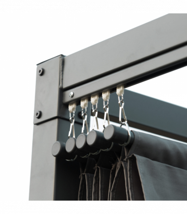 4 x 3m Metal Pergola Gazebo Patio Sun Shelter Retractable Canopy Grey Outsunny