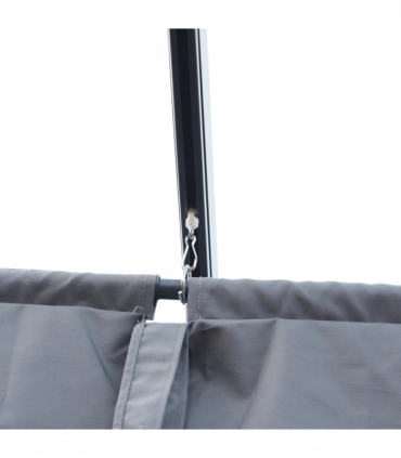 4 x 3m Metal Pergola Gazebo Patio Sun Shelter Retractable Canopy Grey Outsunny