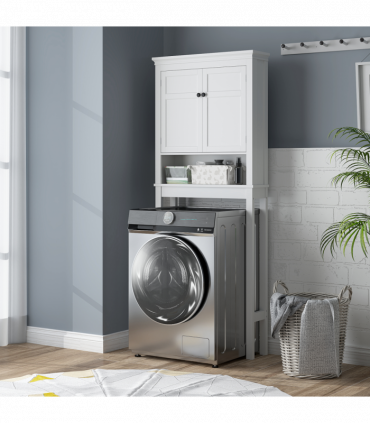 HOMCOM Over Toilet Storage Unit 3-Tier Freestanding Washing Machine Cabinet