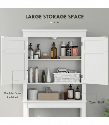 HOMCOM Over Toilet Storage Unit 3-Tier Freestanding Washing Machine Cabinet