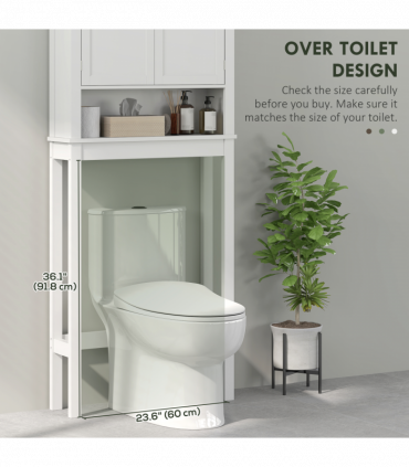 HOMCOM Over Toilet Storage Unit 3-Tier Freestanding Washing Machine Cabinet