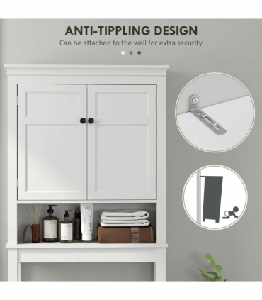 HOMCOM Over Toilet Storage Unit 3-Tier Freestanding Washing Machine Cabinet