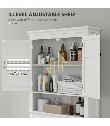 HOMCOM Over Toilet Storage Unit 3-Tier Freestanding Washing Machine Cabinet