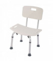 Medical Bathroom Safety Shower Tub Aluminium Alloy Bath Chair Seat Bench with Removable Back White