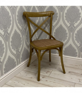 NATURAL FRENCH CROSS BACK CHAIR
