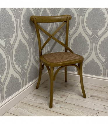 NATURAL FRENCH CROSS BACK CHAIR