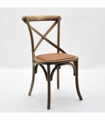 NATURAL FRENCH CROSS BACK CHAIR