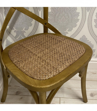 NATURAL FRENCH CROSS BACK CHAIR