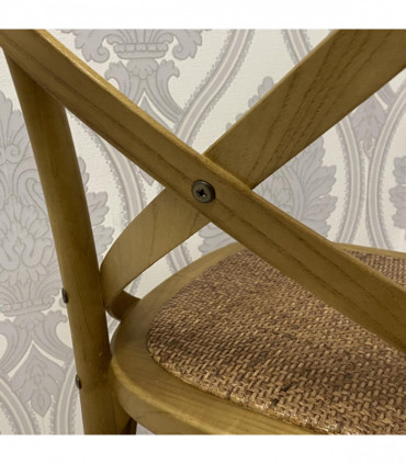 NATURAL FRENCH CROSS BACK CHAIR