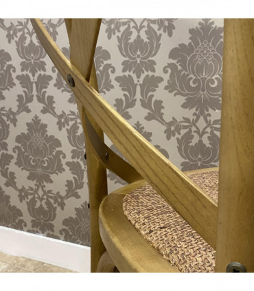 NATURAL FRENCH CROSS BACK CHAIR