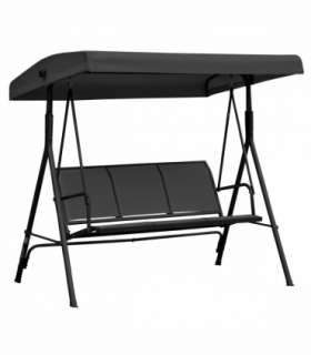 Outsunny 3 Seater Garden Swing Patio Hammock with Canopy for Outdoor Black