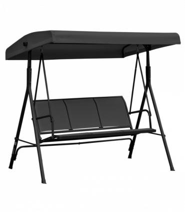 Outsunny 3 Seater Garden Swing Patio Hammock with Canopy for Outdoor Black