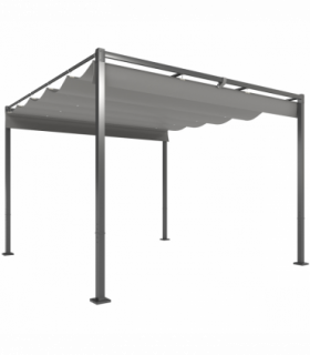 Outsunny 3 x 3(m) Garden Pergola with Retractable Roof, UPF30+, Grey