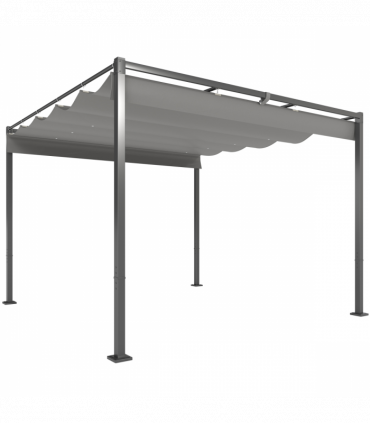 Outsunny 3 x 3(m) Garden Pergola with Retractable Roof, UPF30+, Grey