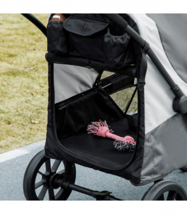 PawHut Easy Folding Pet Stroller for Large Dogs, Dark Grey