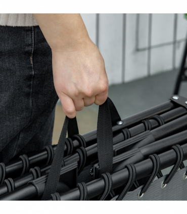 Portable Sun Lounger, Reclining Lounge Chair 5-position Adjustable Pillow Grey