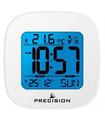 Precision Radio Controlled LCD Alarm Clock in White AP058