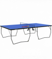 SPORTNOW 9FT Folding Table Tennis Table w/ 8 Wheels, for Indoors - Blue