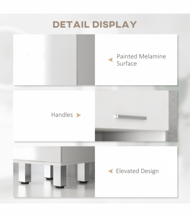 kleankin Tall Narrow Bathroom Storage Cabinet Cupboard w/ Cabinets, White