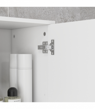 kleankin Tall Narrow Bathroom Storage Cabinet Cupboard w/ Cabinets, White