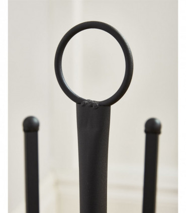 Steel Black 5 Pair Round Boot Shoe Rack Welly Holder Stand Storage Organizer