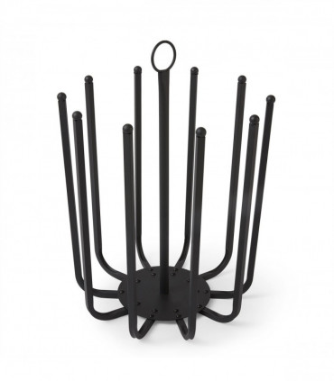 Steel Black 5 Pair Round Boot Shoe Rack Welly Holder Stand Storage Organizer