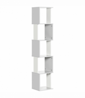 5-Tier Bookshelf, Freestanding Bookcase Storage Shelving Light Grey