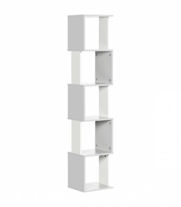 5-Tier Bookshelf, Freestanding Bookcase Storage Shelving Light Grey