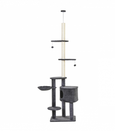 Cat Climbing Tower Dark Grey Sisal 55L x 45W x 220-265H cm 5-Tier Multi-Level