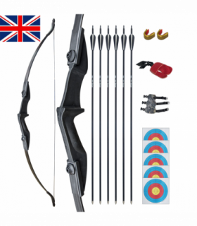 53"Takedown Recurve Bow Fiberglass Arrows Set 40lbs Archery Bow Hunting Shoot UK