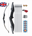 53"Takedown Recurve Bow Fiberglass Arrows Set 40lbs Archery Bow Hunting Shoot UK