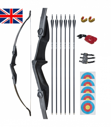 53"Takedown Recurve Bow Fiberglass Arrows Set 40lbs Archery Bow Hunting Shoot UK