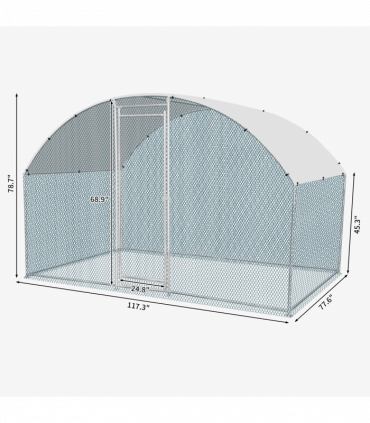 6.5 x 10 ft Large Metal Chicken Coop, Walk-in Poultry Cage Chicken Hen Run House with Waterproof Cover, Rabbits Cats Dogs Farm Pen for Outdoor Backyard Farm Garden