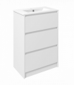 600mm Bathroom Vanity Unit w/ 1 Tap Hole Basin Drawers Gloss White