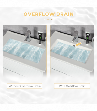 600mm Bathroom Vanity Unit w/ 1 Tap Hole Basin Drawers Gloss White