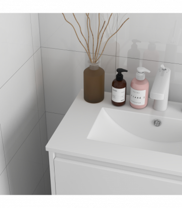 600mm Bathroom Vanity Unit w/ 1 Tap Hole Basin Drawers Gloss White