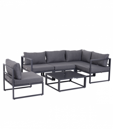 6Pcs Outdoor Sectional Sofa Set Conversation Aluminum Frame Cushion Outsunny