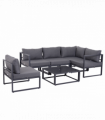 6Pcs Outdoor Sectional Sofa Set Conversation Aluminum Frame Cushion Outsunny
