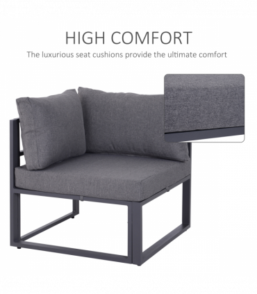 6Pcs Outdoor Sectional Sofa Set Conversation Aluminum Frame Cushion Outsunny