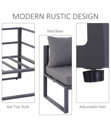 6Pcs Outdoor Sectional Sofa Set Conversation Aluminum Frame Cushion Outsunny