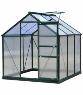 Polycarbonate Dark green 190cm x 192cm x 201cm Walk-In Greenhouse Plant Grow