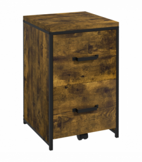 Vertical Office Filing Cabinet Steel MDF Rustic Brown 69.5H x 40L x 41.5Wcm