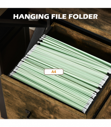 Vertical Office Filing Cabinet Steel MDF Rustic Brown 69.5H x 40L x 41.5Wcm