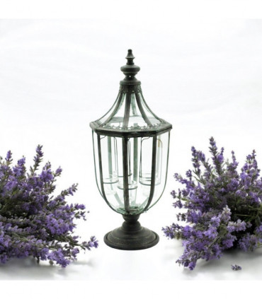 77CM GREY METAL GARDEN LANTERN W TEALIGHT