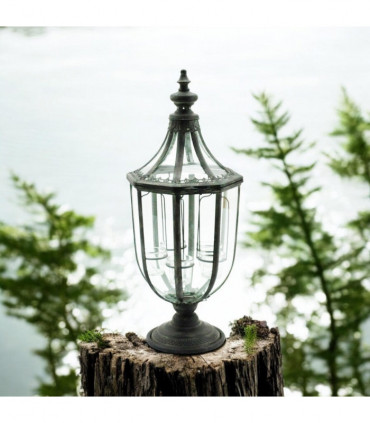 77CM GREY METAL GARDEN LANTERN W TEALIGHT