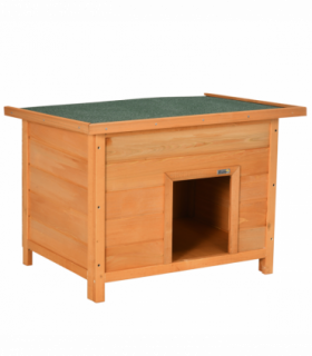 Dog Kennel House Garden Shelter Wooden Yellow 82L x 58W x 58H cm Solid Fir Wood