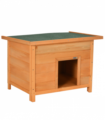 Dog Kennel House Garden Shelter Wooden Yellow 82L x 58W x 58H cm Solid Fir Wood