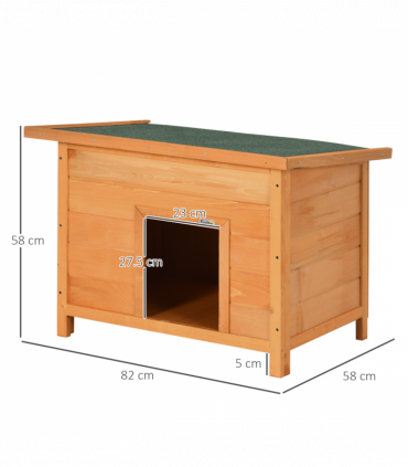 Dog Kennel House Garden Shelter Wooden Yellow 82L x 58W x 58H cm Solid Fir Wood